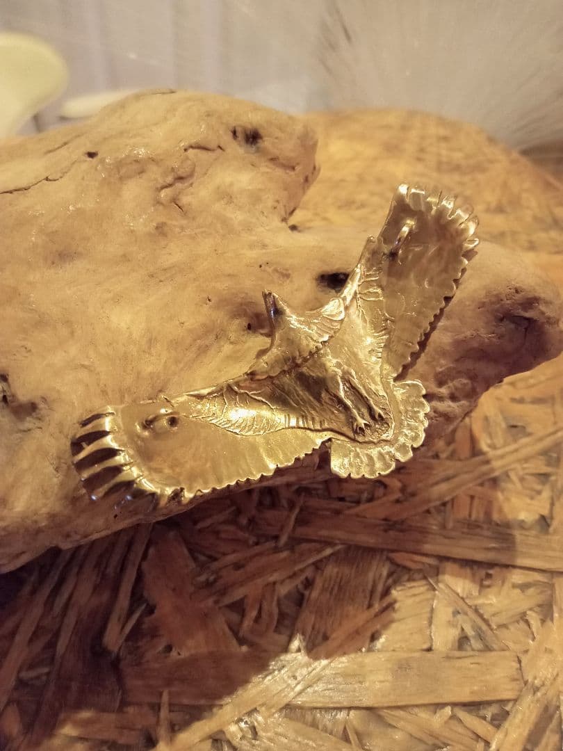 真鍮,全金色,大イーグル,ペンダント細角デザインチェーン,フックホイールカスタム