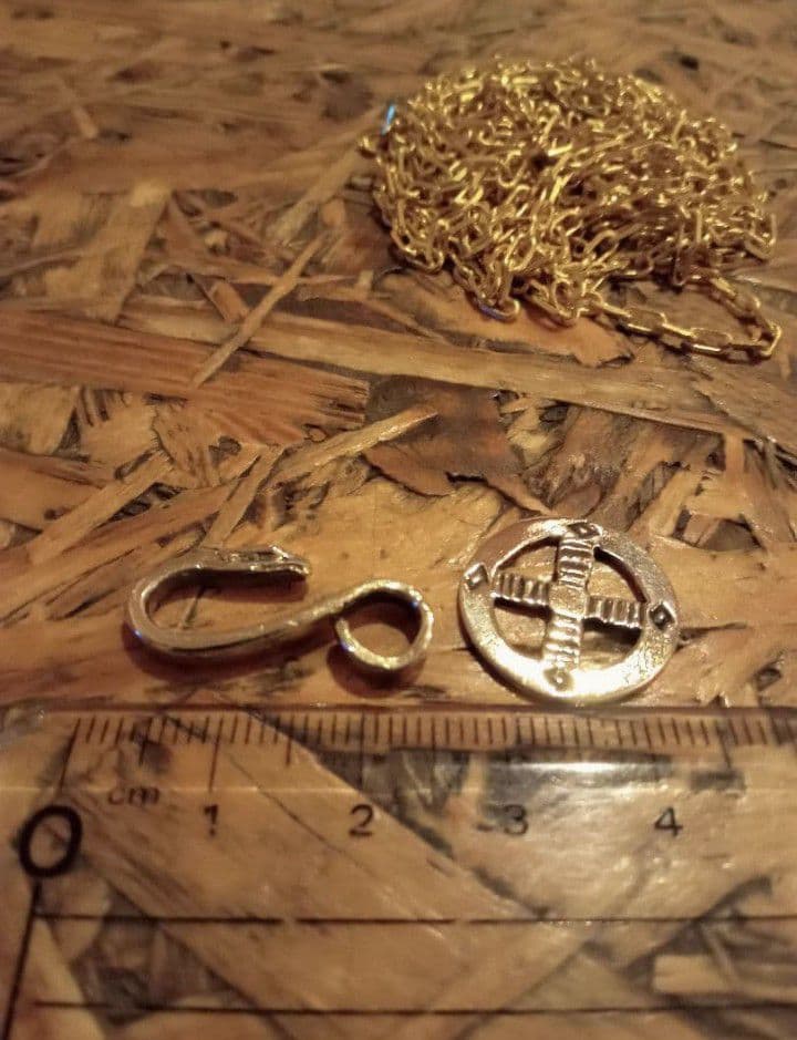 真鍮,全金色,大イーグル,ペンダント細角デザインチェーン,フックホイールカスタム