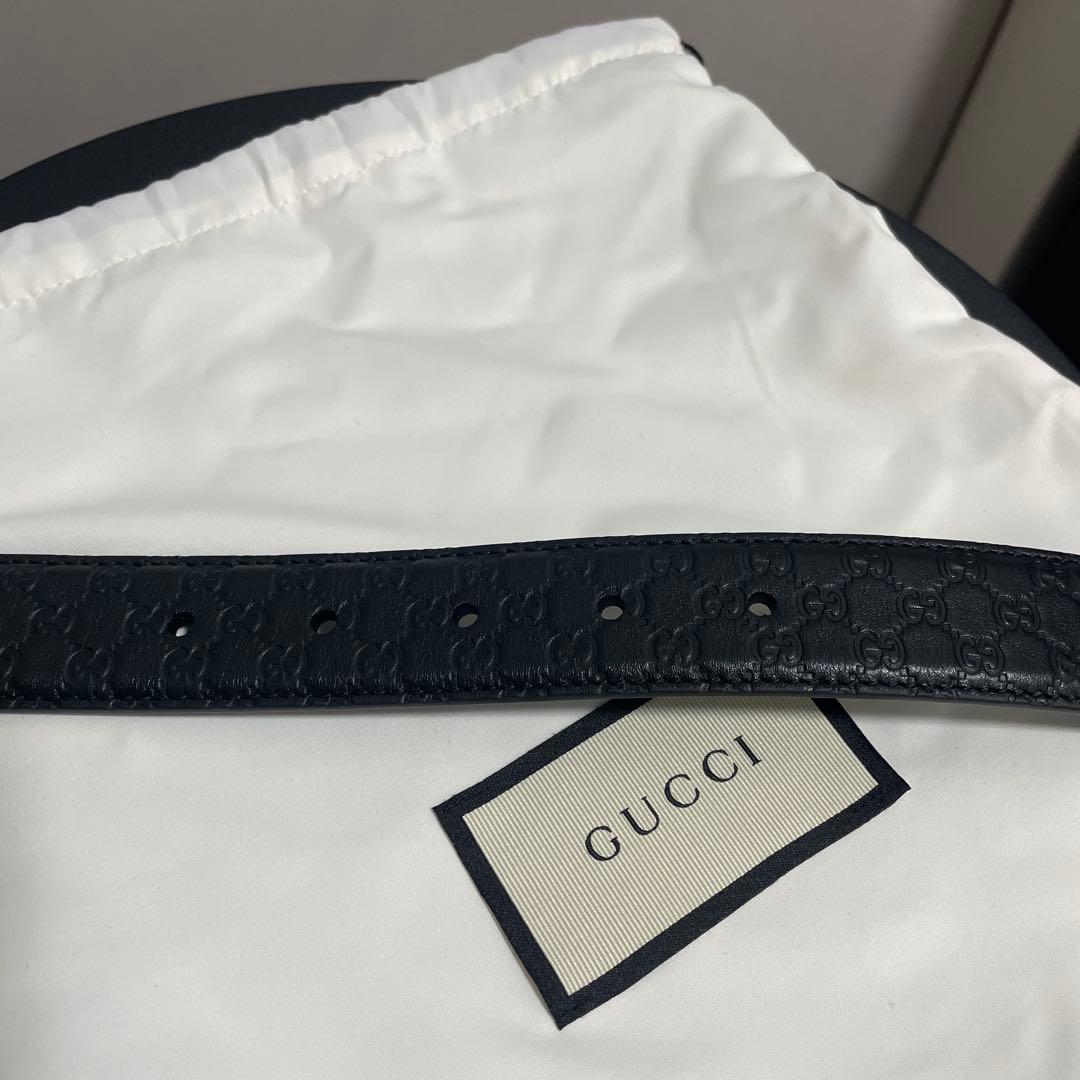 【新品】GUCCI ブラックレザー ベルト 85/34