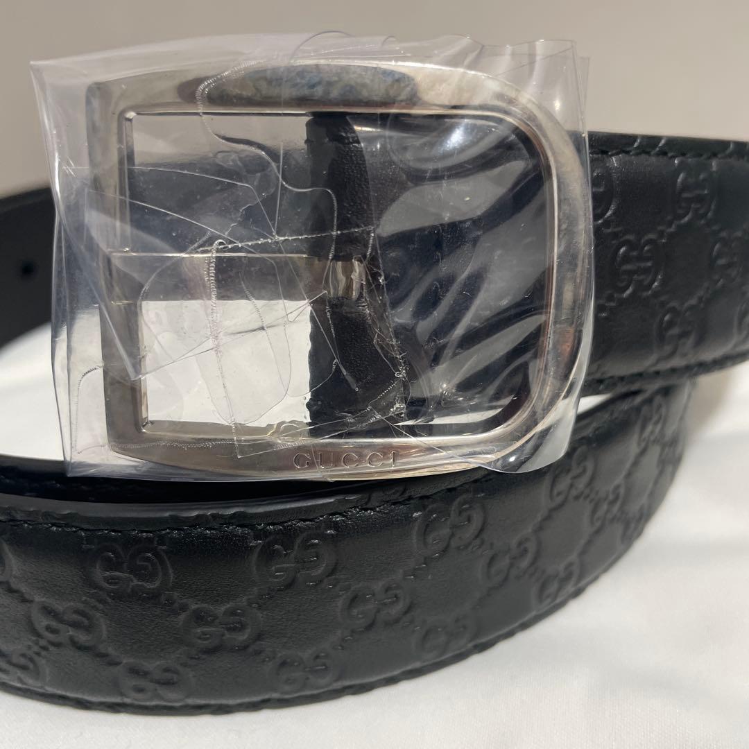 【新品】GUCCI ブラックレザー ベルト 85/34