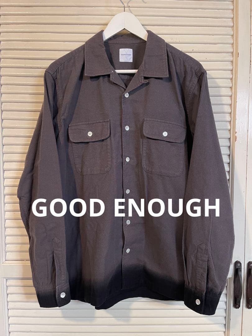 GOOD ENOUGH グラデーション　オープンカラー　シャツ　グッドイナフ　L