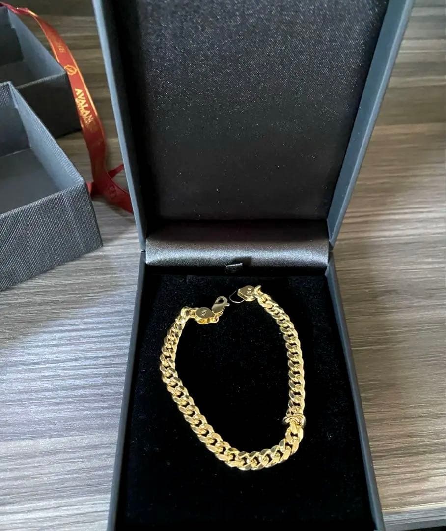 AVALANCHEアヴァランチ　イエローゴールド　マイアミチェーンブレスレット