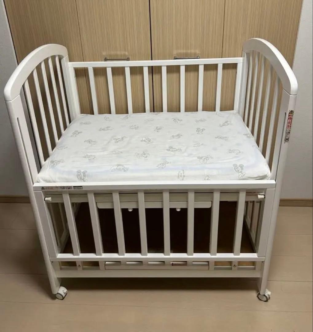 【送料込】KATOJI ミニベビーベッド　ハイタイプ　マットレス・シーツ付