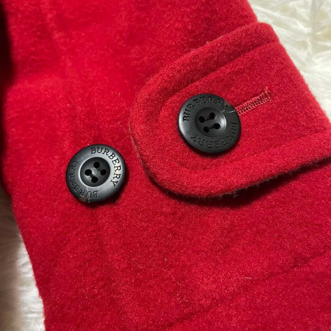 未使用　バーバリーロンドン　ノバチェック　ダッフルコート　デッドストック　赤