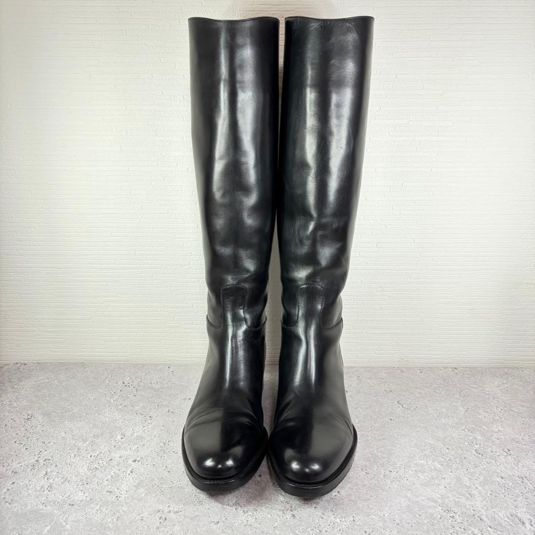 【美品】SARTORE ジョッキーブーツ クロスバック ブラック レザー