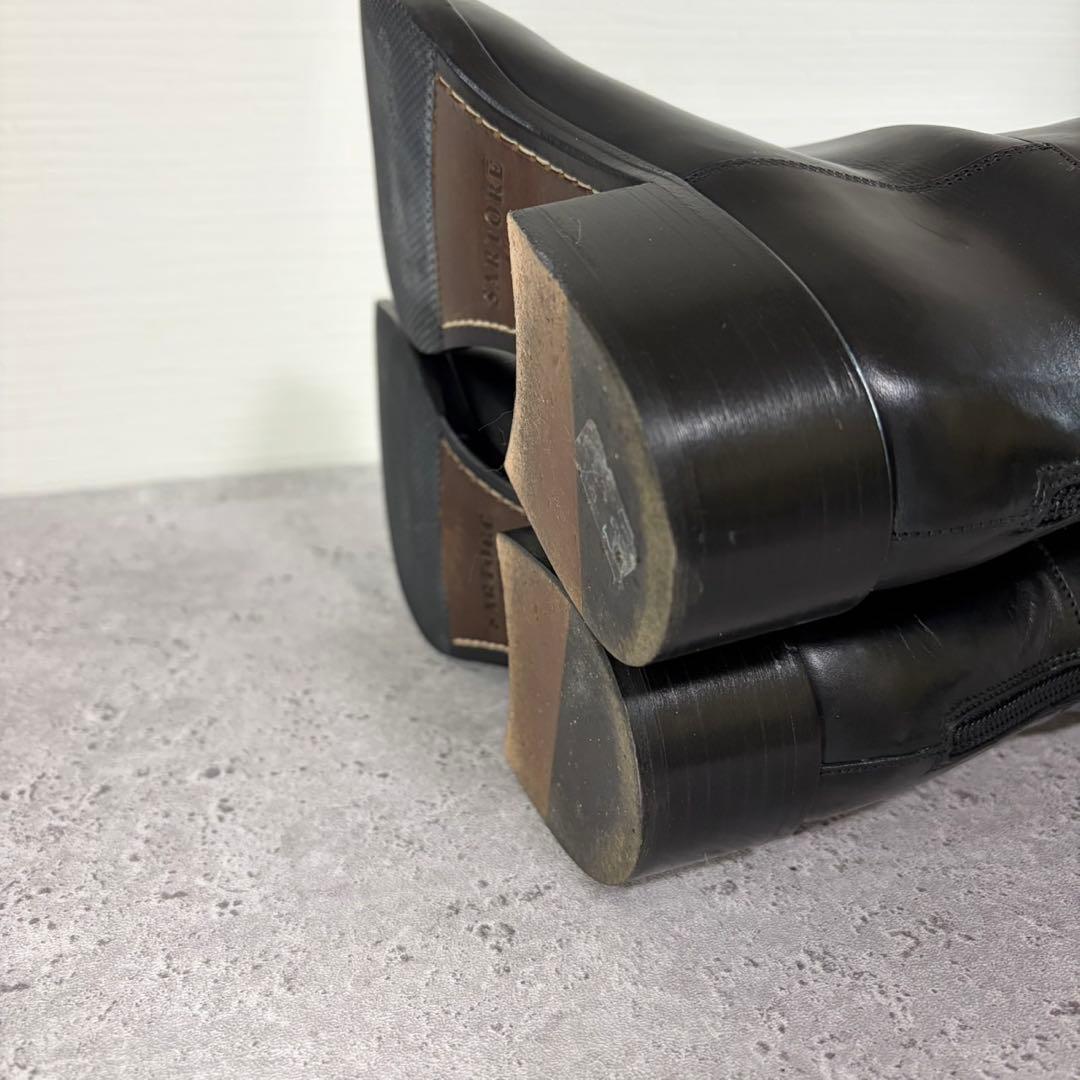 【美品】SARTORE ジョッキーブーツ クロスバック ブラック レザー