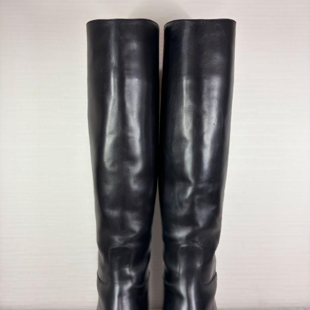 【美品】SARTORE ジョッキーブーツ クロスバック ブラック レザー