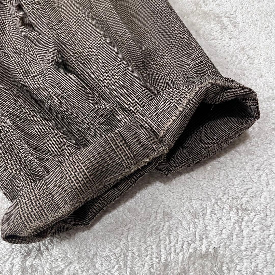 にっしゃん　　 グレンチェック　スーツ　ノーカラー