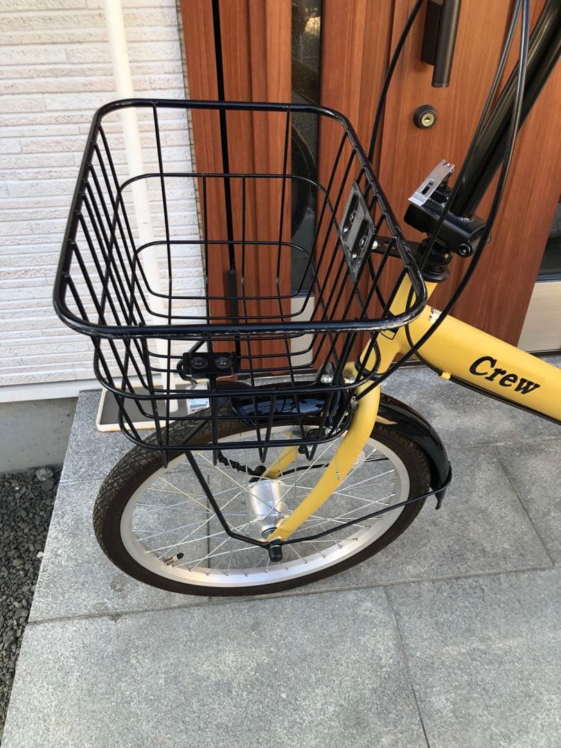 Crew 折り畳み自転車　ギア　ライト　鍵　前バスケット付き　20インチ