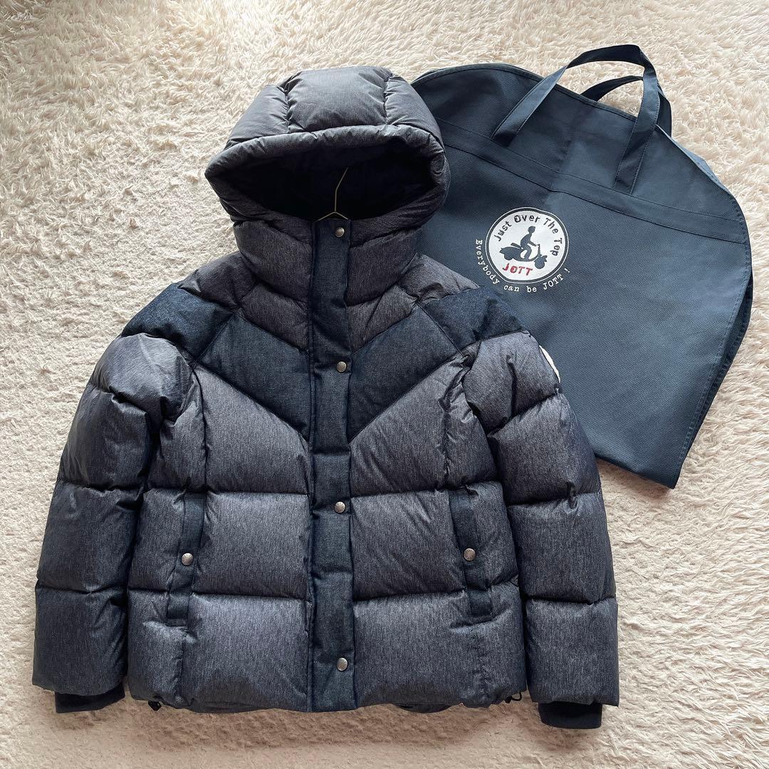 【美品】ジョット ダウンジャケット フード ワッペン ネイビー M相当