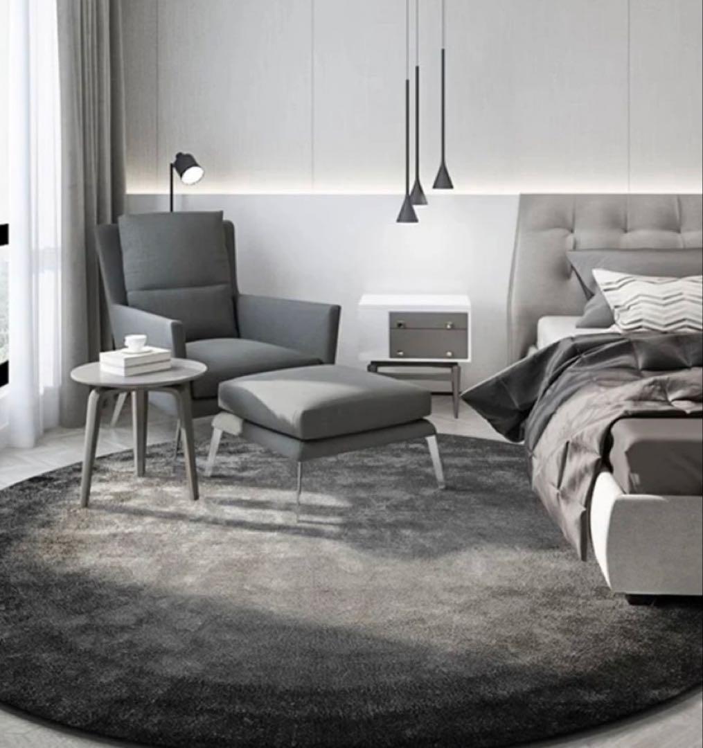 Shikimono 円形ラグ　高品質ポリプロピレン製ウィルトン織カーペット