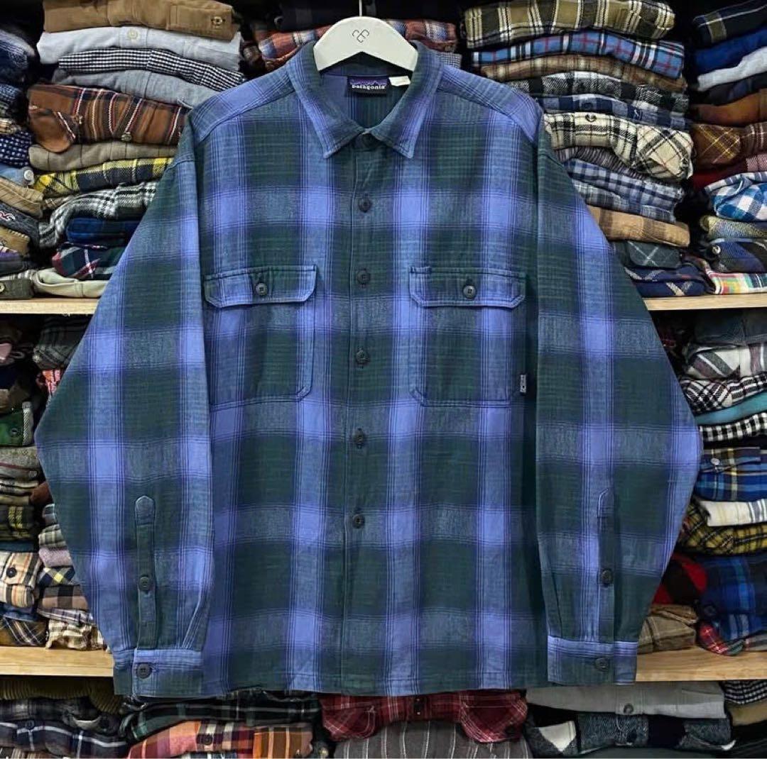超希パタゴニア オンブレ ヘビーフランネルシャツ ポルトガル製 Mサイズ
