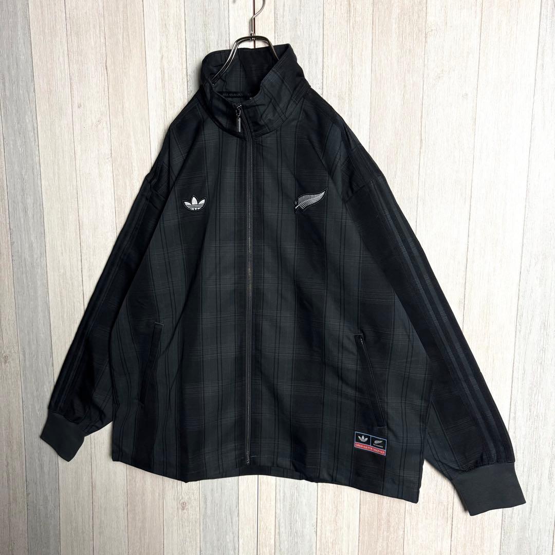 3669【海外限定品・新品】アディダス×オールブラックス 刺繍ロゴ ジャケット