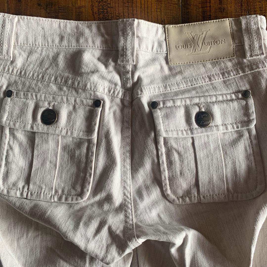 LOUIS VUITTONホワイト スリムフィット デニムパンツ