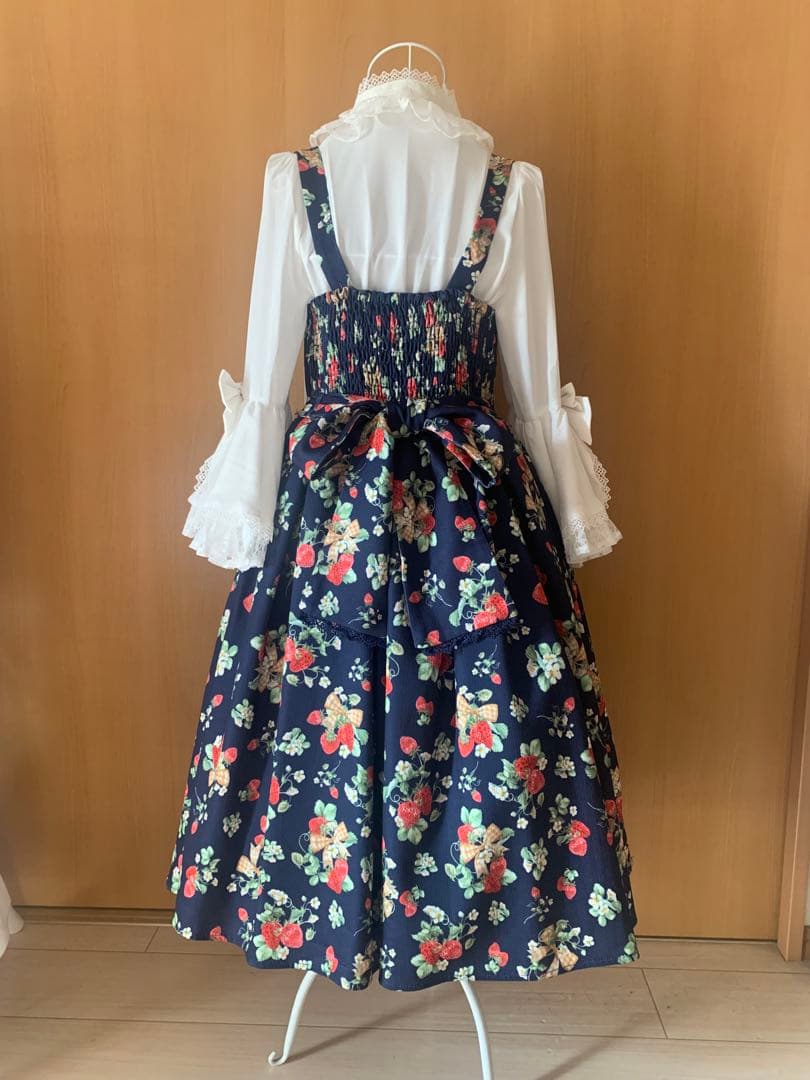 axes femme kawaii クラシック ベリー ジャンスカ 紺色