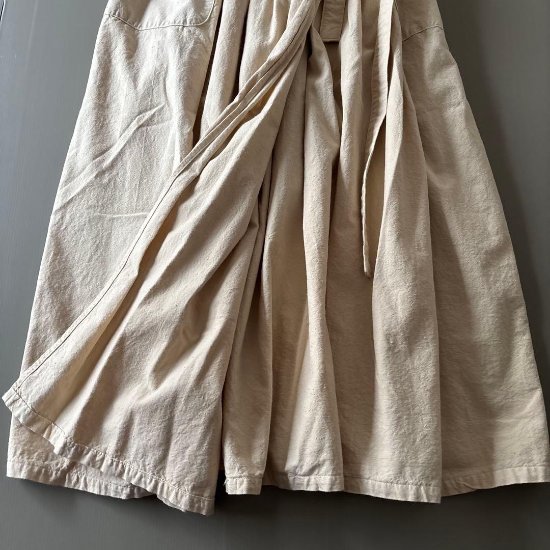 【美品】outil ウティー コットン100％ ギャザーラップスカート　日本製