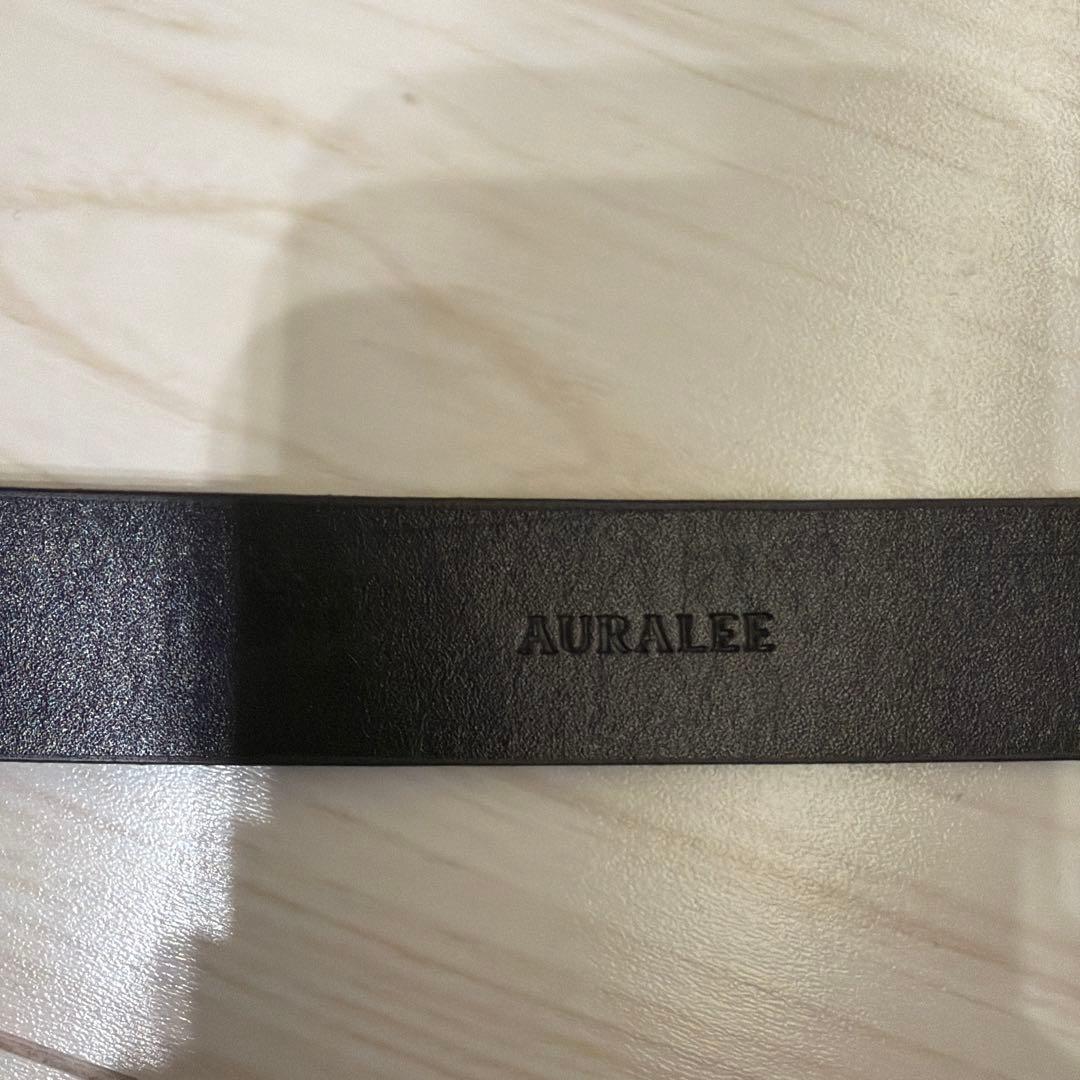 25ss AURALEE スクウェア バックル ベルト レザー