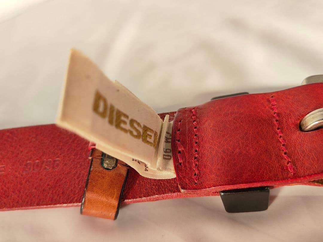 【ヴィンテージ】DIESEL ディーゼル　高級ドレスベルト　極艶本革真鍮　正規品