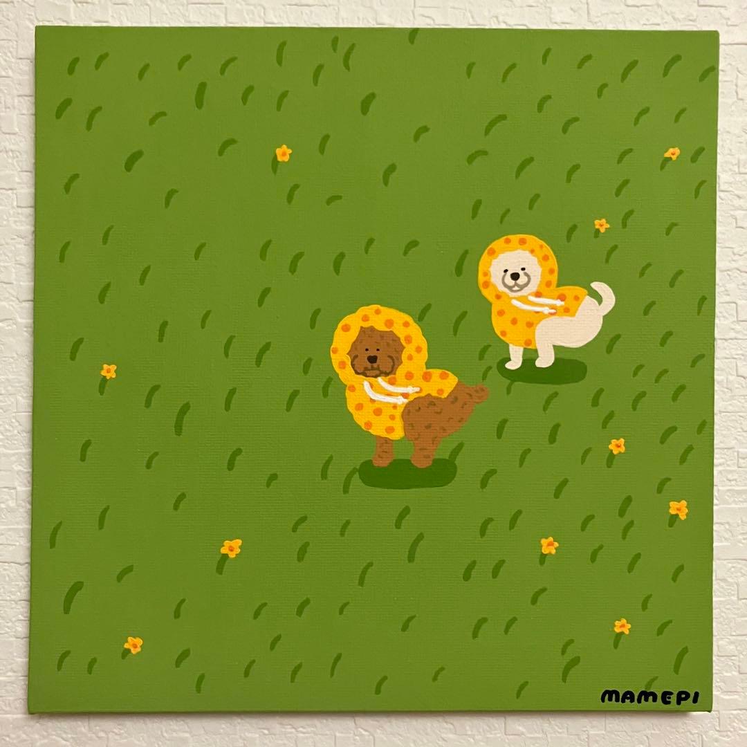 るぎけん様　２枚セット【ぷかぷか朝ごはん】　【芝生でふんばる2匹のわんころ】