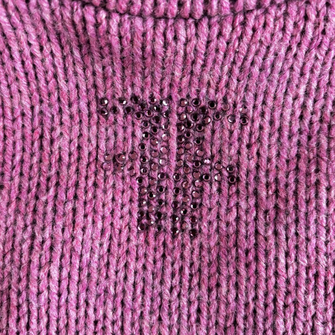 ヴィンテージ 当時物 フェンディ FENFI ラインストーン ハイネック ニット