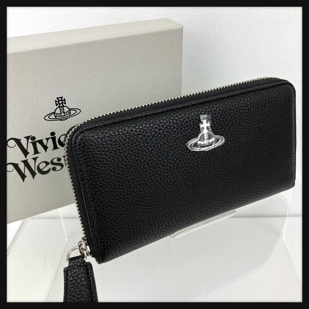 新品未使用　ヴィヴィアンウエストウッド　オーブ 黒　レザー ラウンド　長財布