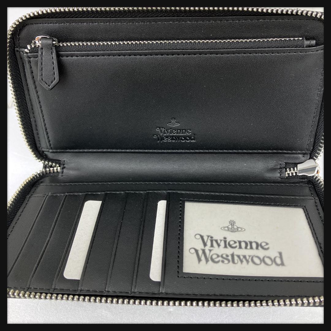 新品未使用　ヴィヴィアンウエストウッド　オーブ 黒　レザー ラウンド　長財布