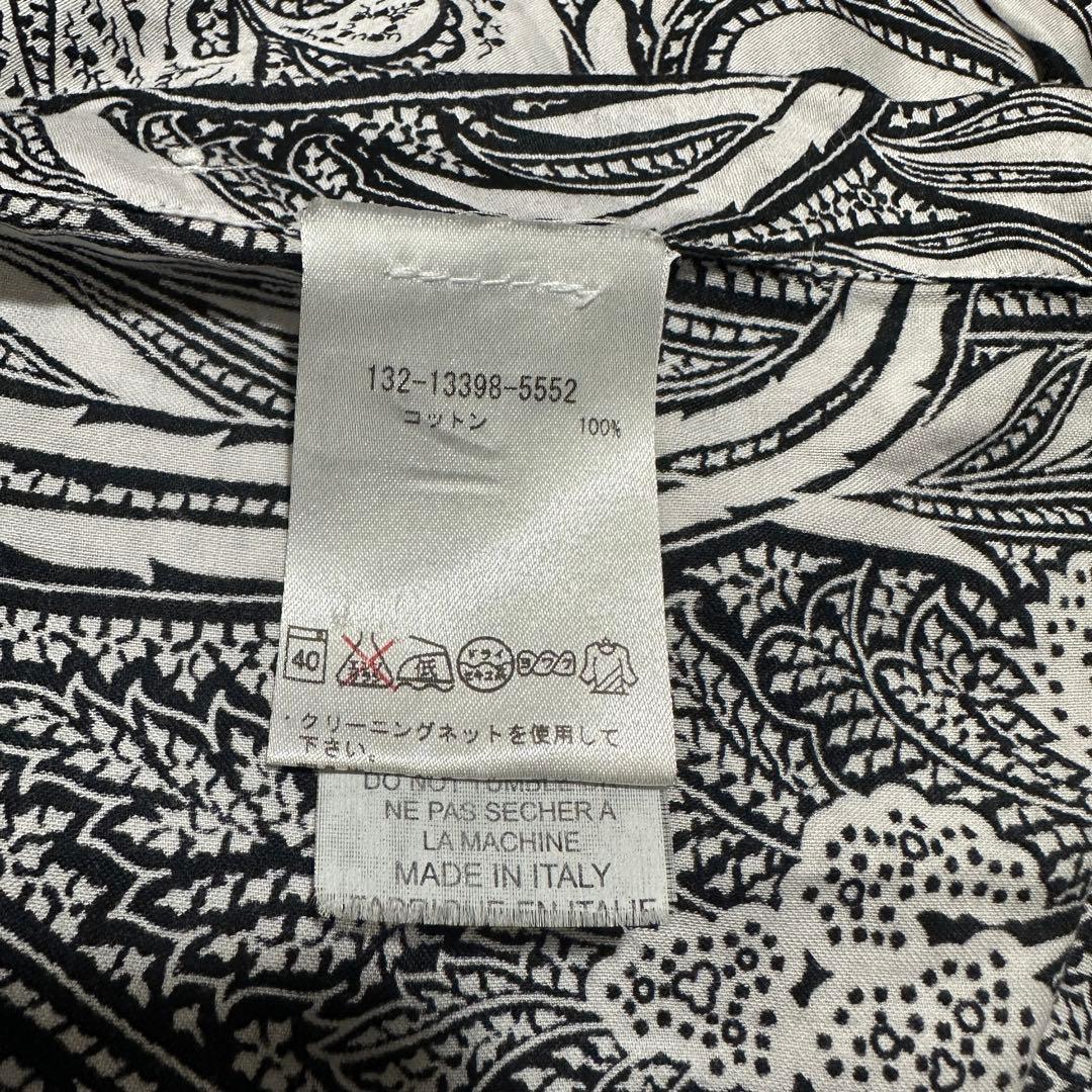 専用★メンズM✨ETRO エトロ　ペイズリー長袖総柄シャツ　ホワイト　白