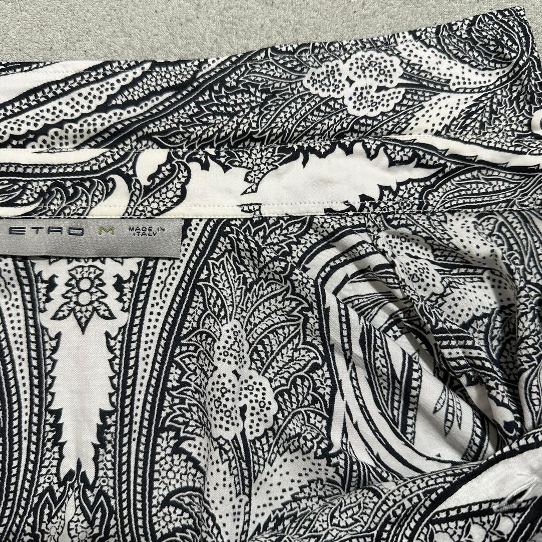 専用★メンズM✨ETRO エトロ　ペイズリー長袖総柄シャツ　ホワイト　白