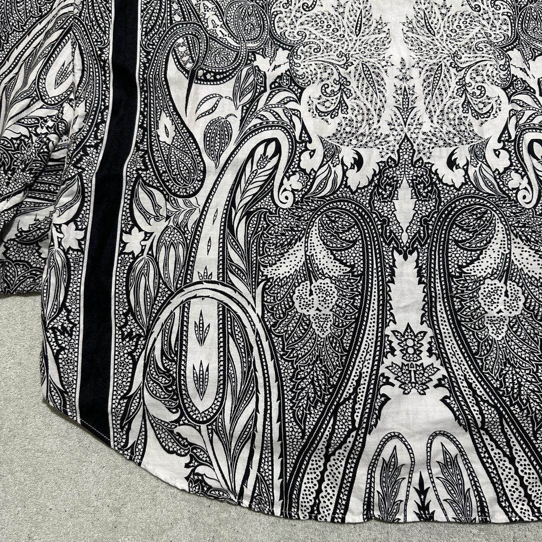 専用★メンズM✨ETRO エトロ　ペイズリー長袖総柄シャツ　ホワイト　白