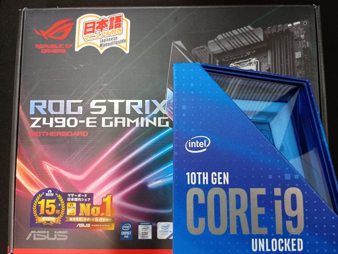 i9 10900K + Z490-E + DDR4 32GB セット 動作品