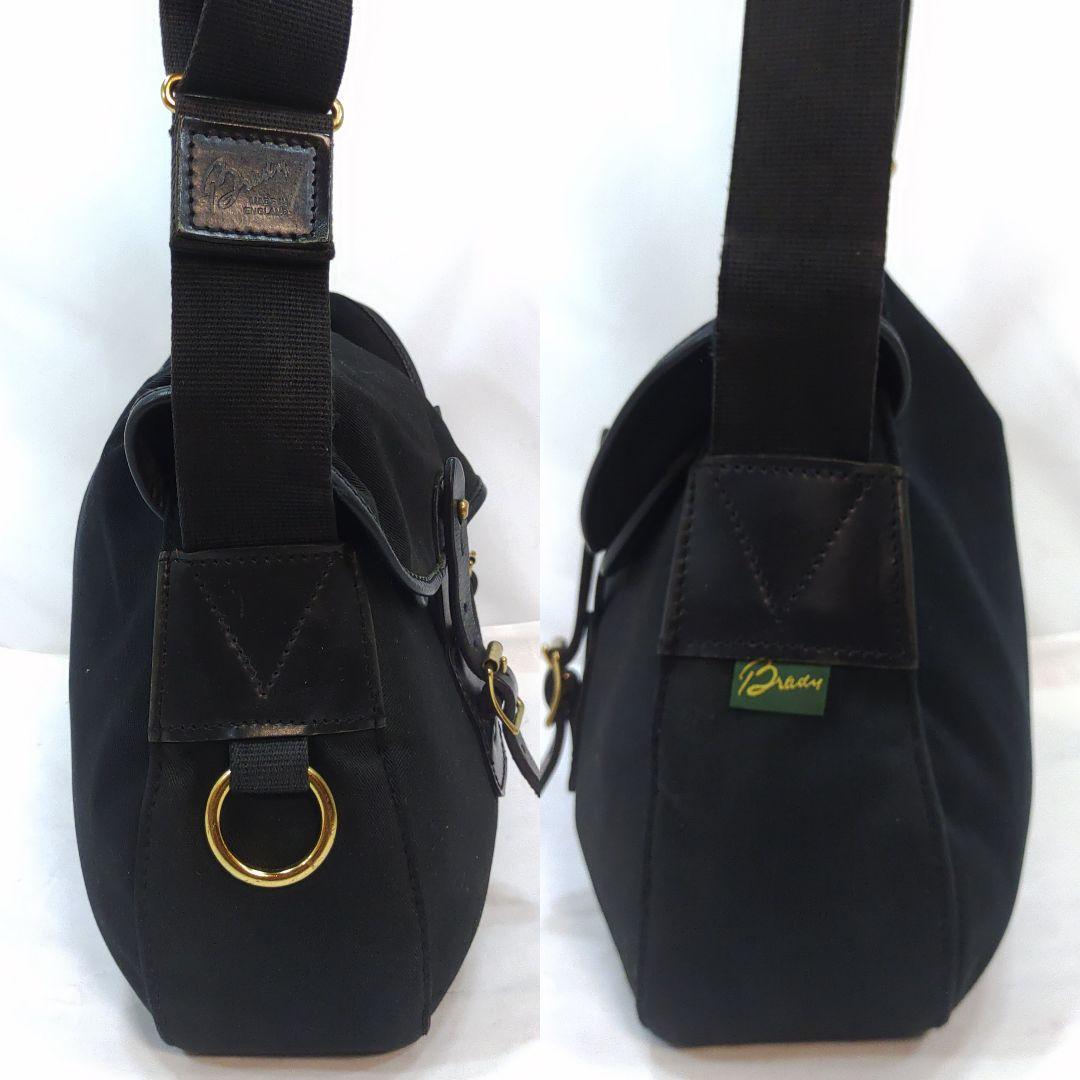 ブレディ アリエルトラウト ラージ メッセンジャーバッグ レザー×キャンバス 黒