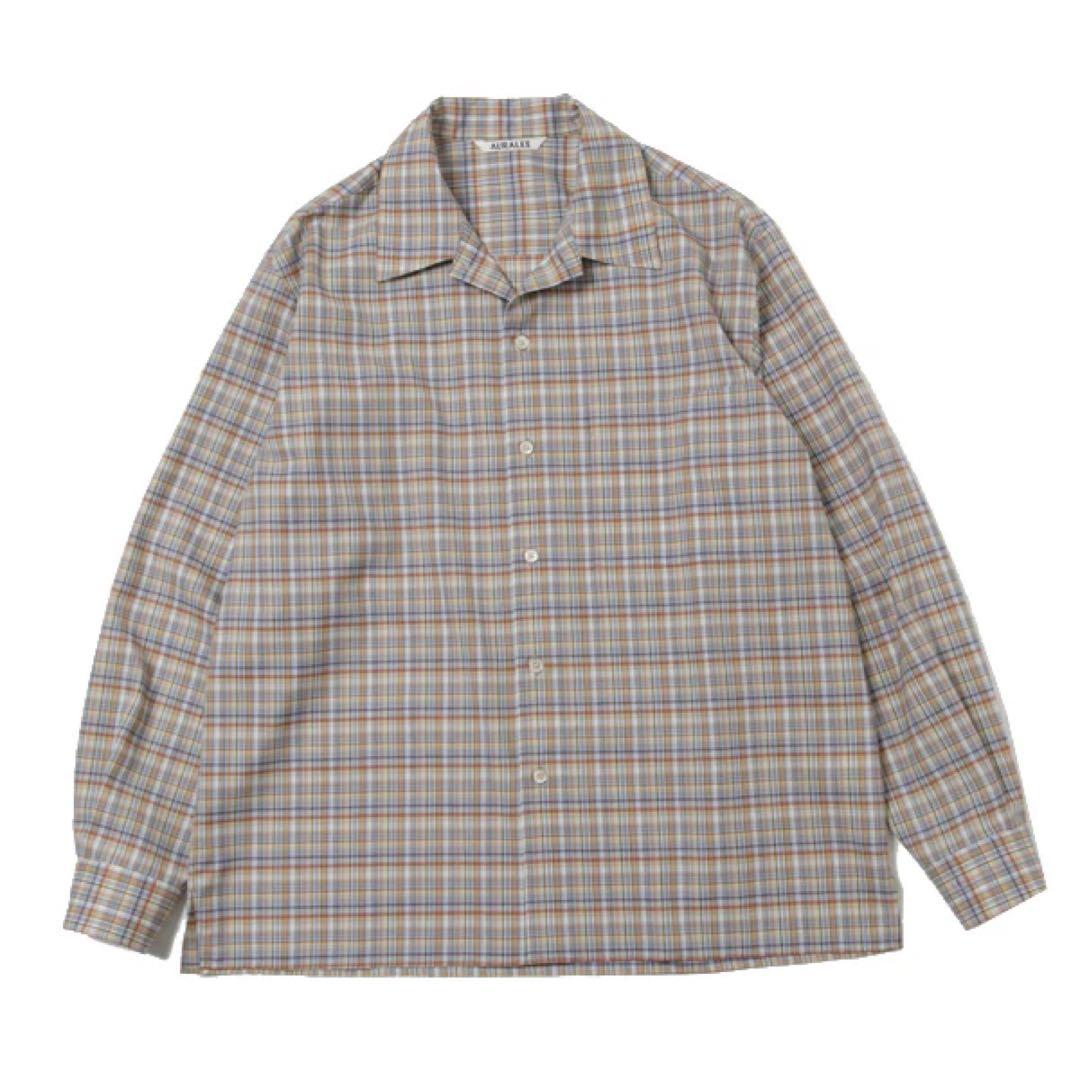 トップス AURALEE WASHABLE SUPER LIGHT WOOL CHECK