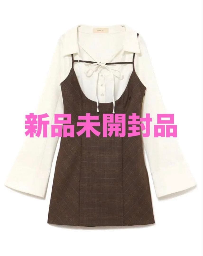 新品未開封 andmary Betty layered check dress