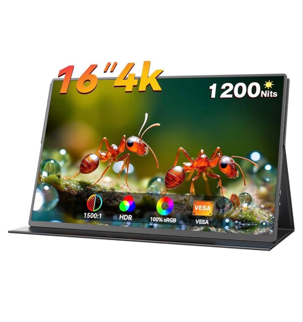モバイルモニター 4k 16インチ ポータブルモニター モバイルディスプレイ