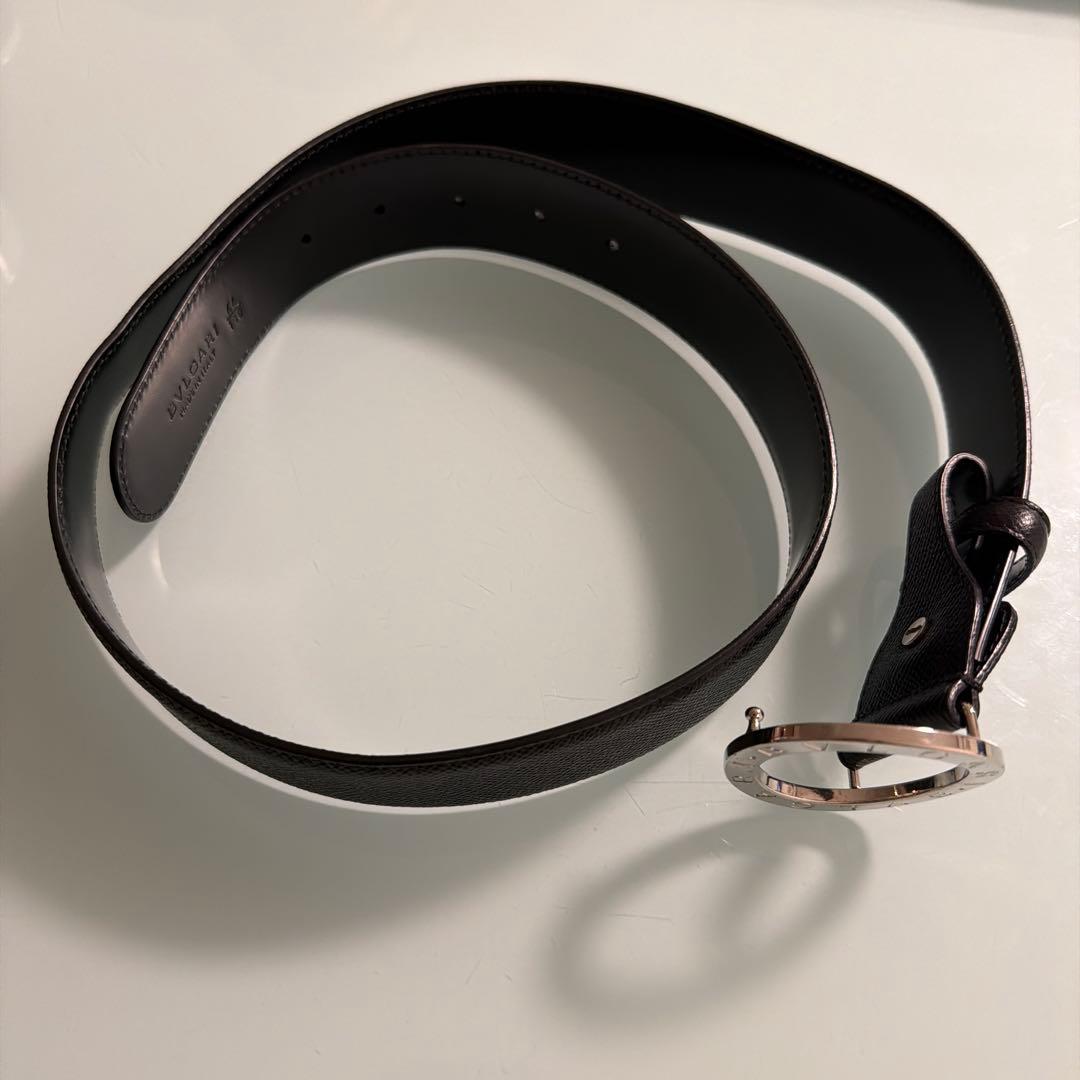 年末限定最終値下げ！ BVLGARI 黒レザー ベルト 42