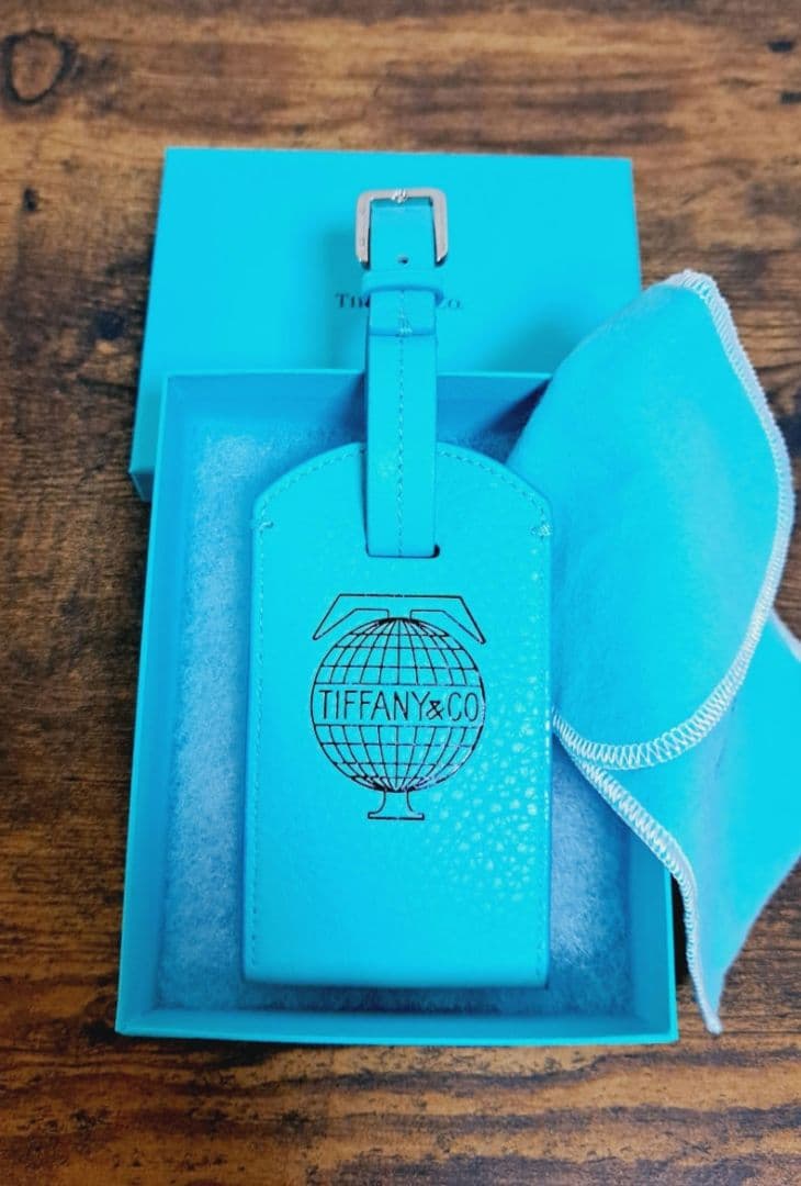 専用 ティファニー ブルー アース レザー ネームタグ ラゲージタグ