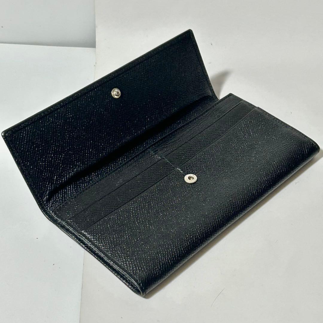 BVLGARI ブルガリ レザー 二つ折り 長財布 レディース メンズ ブラック