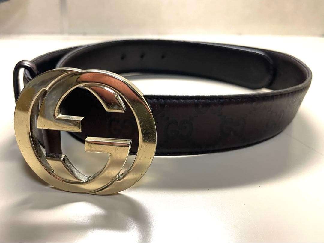 GUCCI グッチ GG インターロッキングG シグネチャー バックル　ゴールド