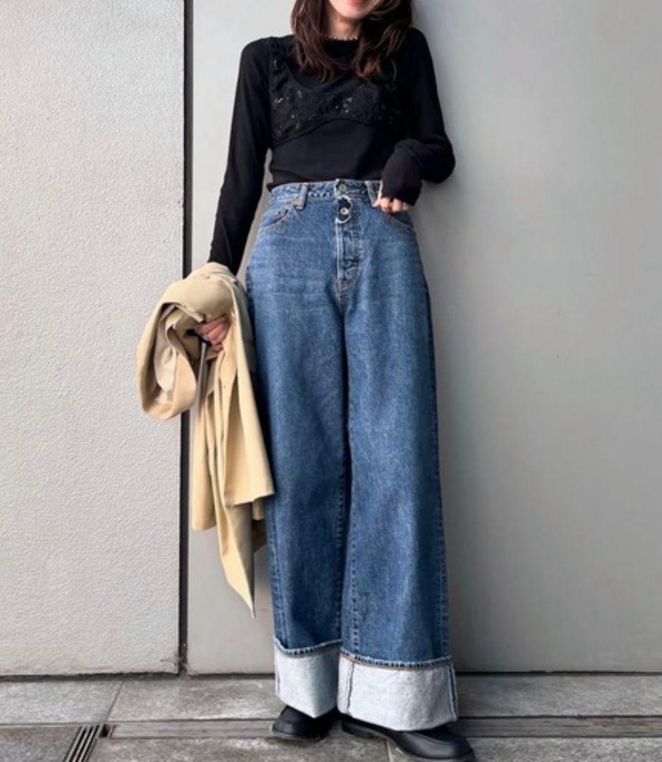 Ungrid ロールアップルーズデニム25インチ