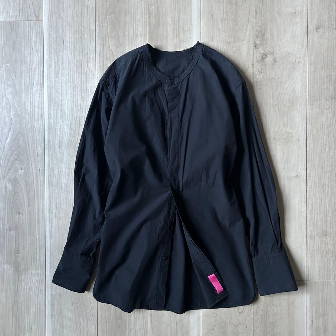 20ss＊Y’s PINK バックフラップ ブラック バンドカラーシャツ 2 黒