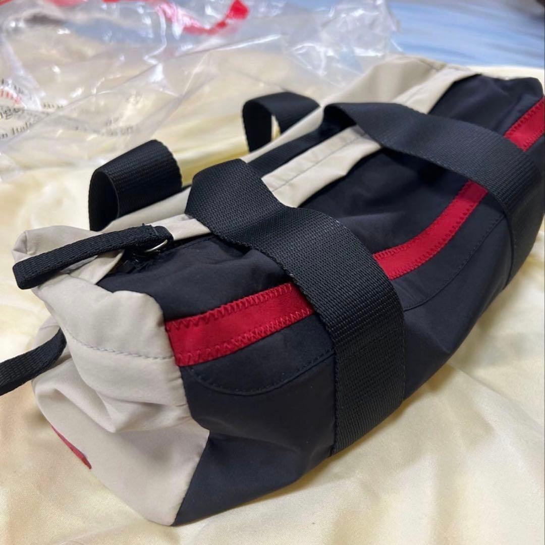 PRADA SPORTミニボストンバッグ ブラック・ベージュ・レッド