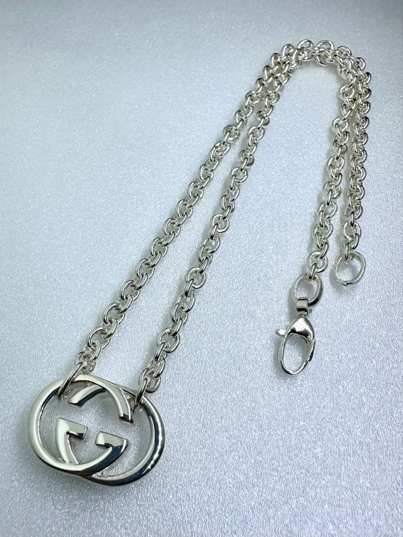 GUCCI シルバー925 ダブルGロゴ ネックレス