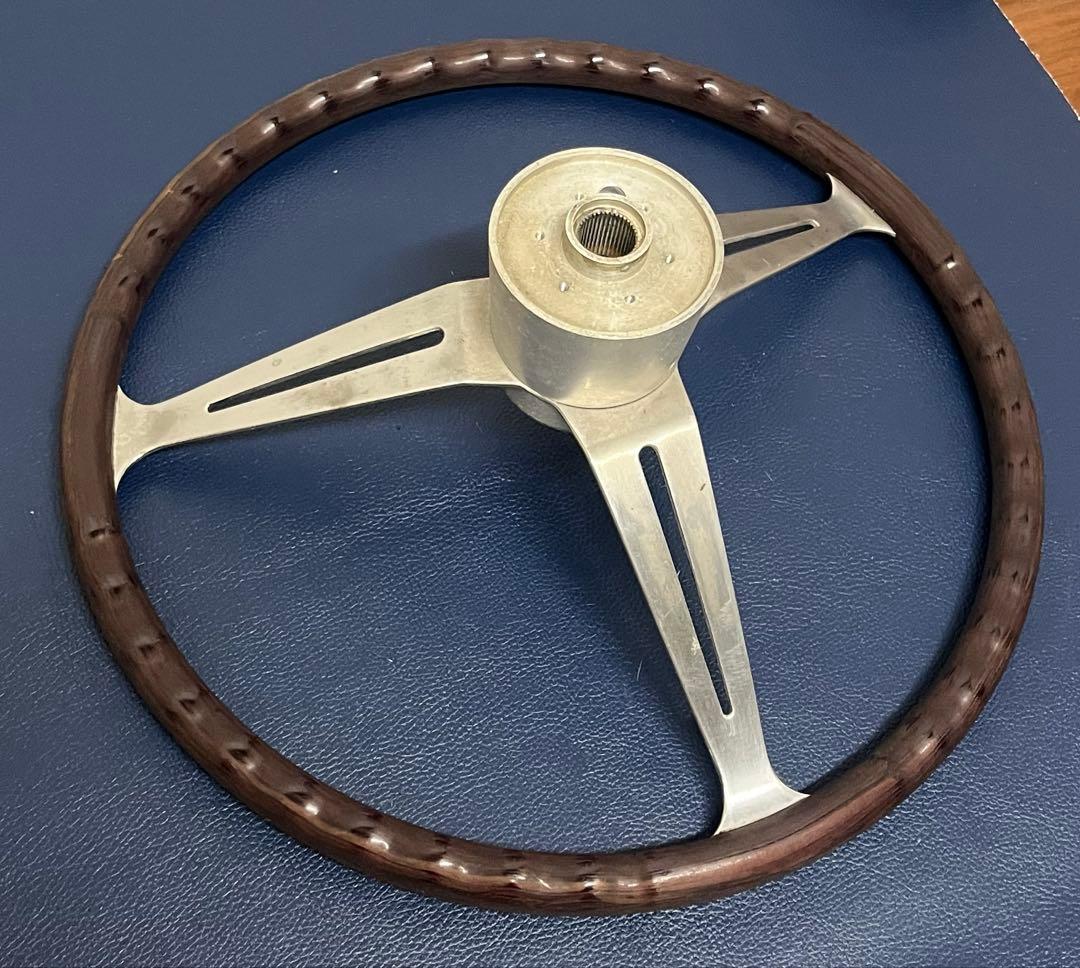 希少 VW フォルクスワーゲンウッドステアリング40cmウォルフスブルク 当時物