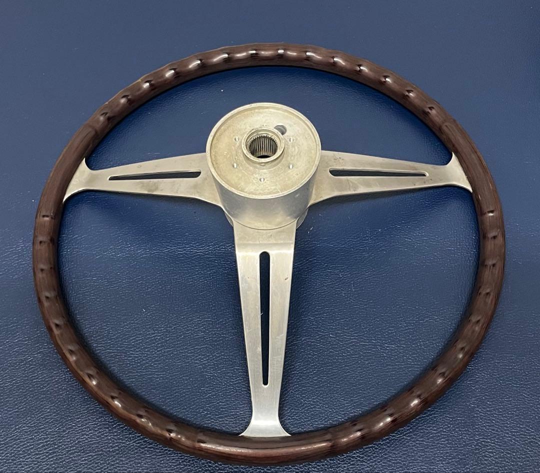 希少 VW フォルクスワーゲンウッドステアリング40cmウォルフスブルク 当時物