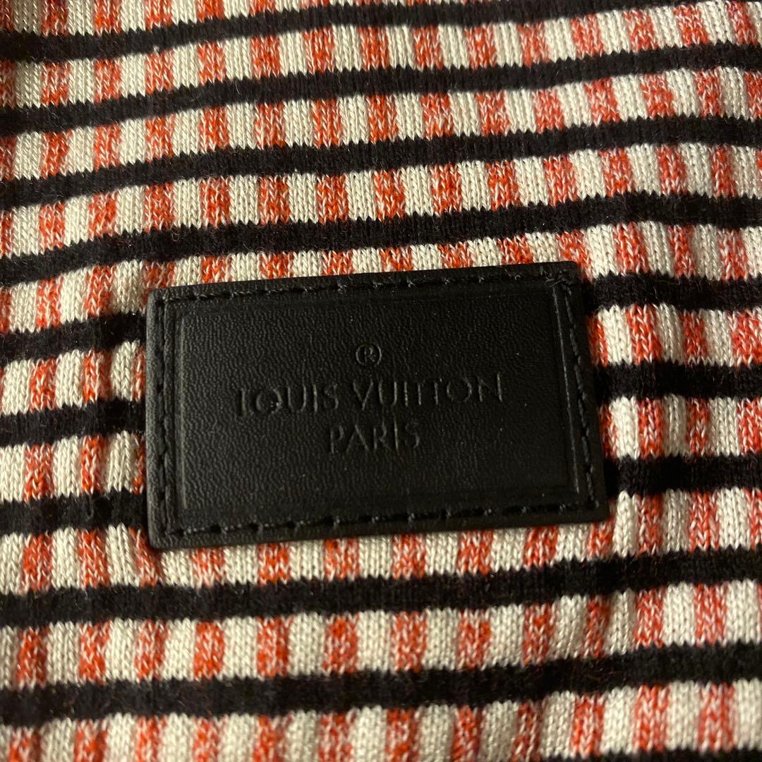 値下げ　VUITTON メンズ　ニット　セーター　L シルク　ボーダー　赤