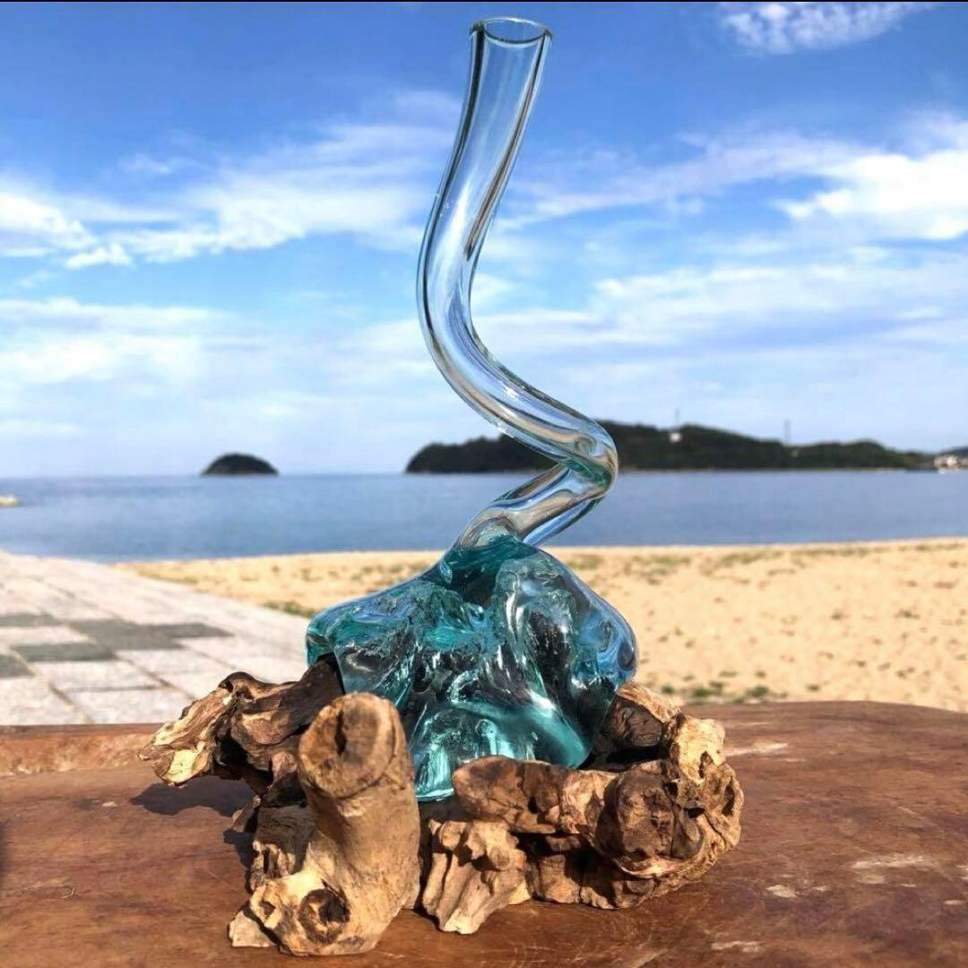 流木ガラス オブジェ超特大H 他４点セット花瓶 金魚鉢 水槽 テラリウム 観賞魚