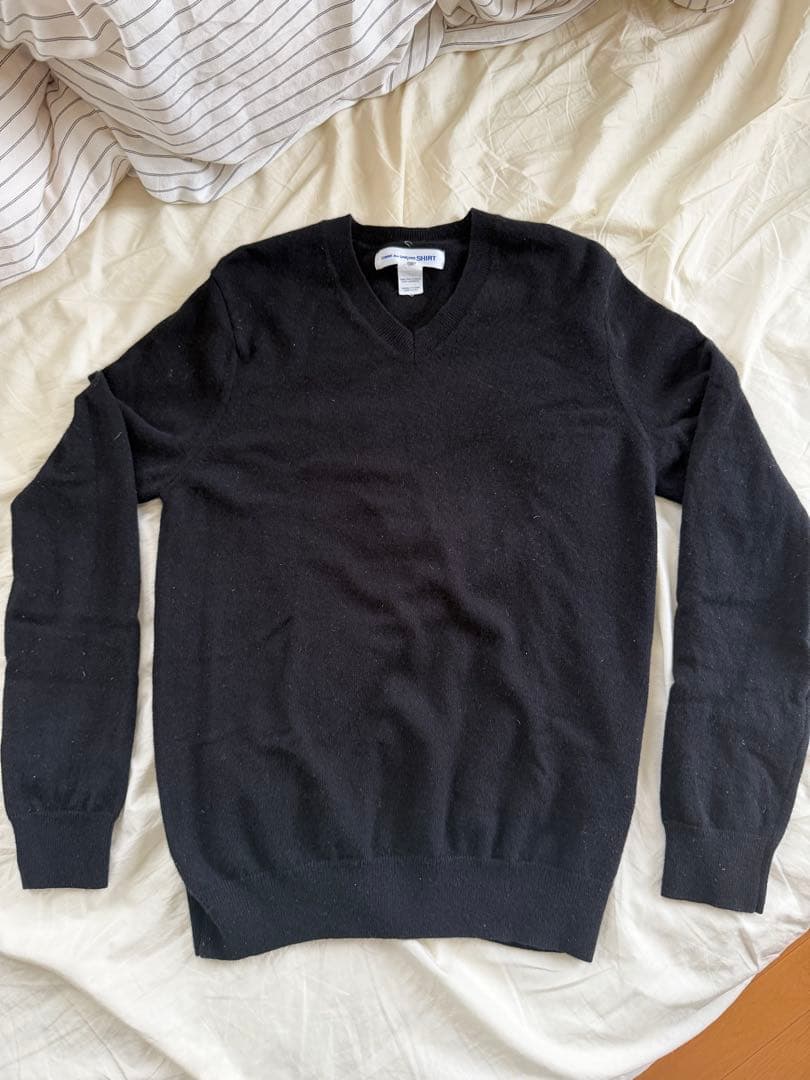 コムデギャルソン comme des garcons ブラック Vネックセーター