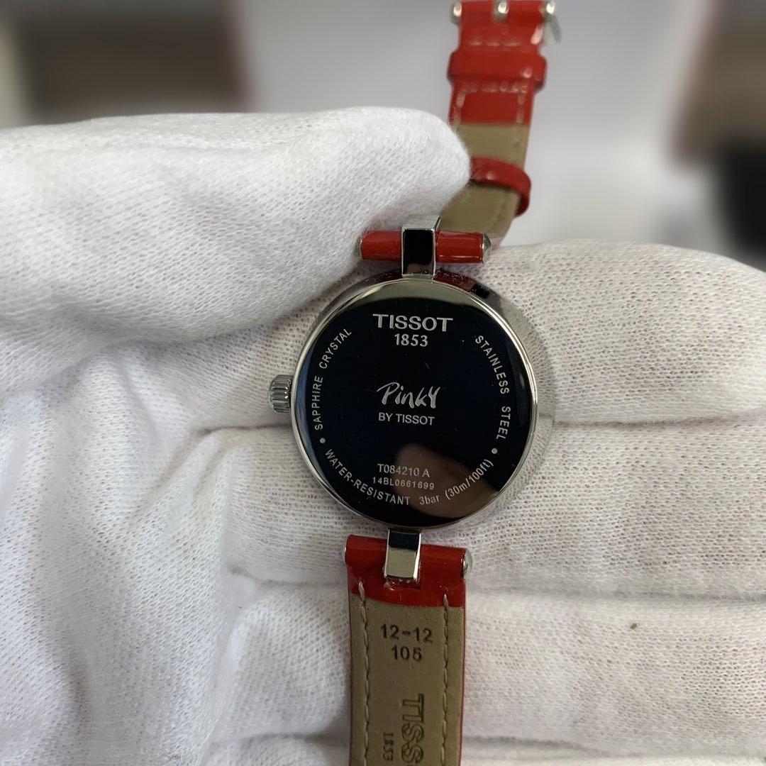 m122306m TISSOT 腕時計 ピンキー　レッドレザー　パール
