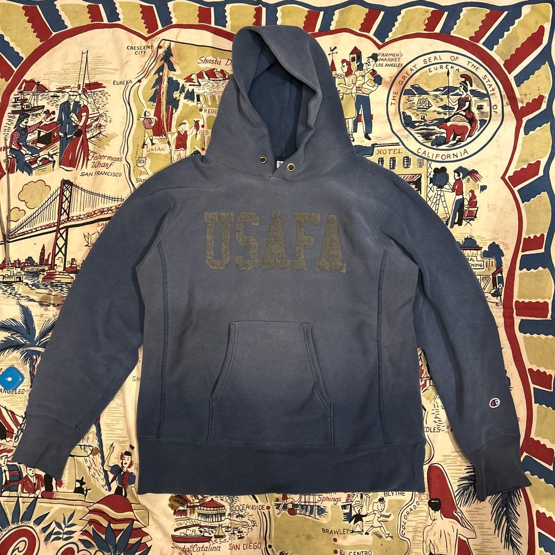 Champion USAFA スウェットパーカー L ネイビー フェード
