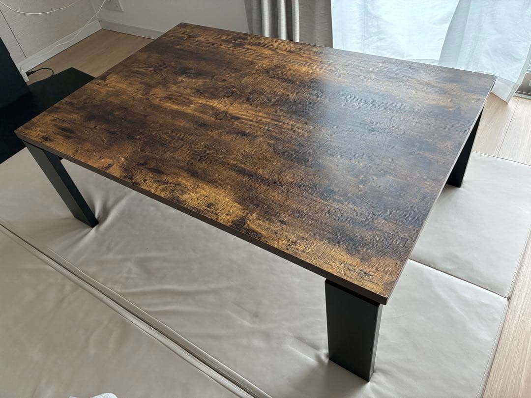 ニトリ ダークブラウン 木製 長方形 こたつ